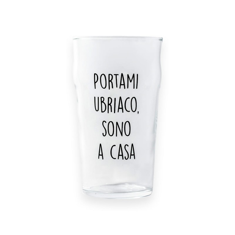 Bicchiere da birra &quot;Portami ubriaco sono a casa&quot;