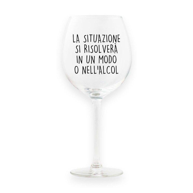 Calice da vino con scritta incisa a mano – EMISFERO Shop